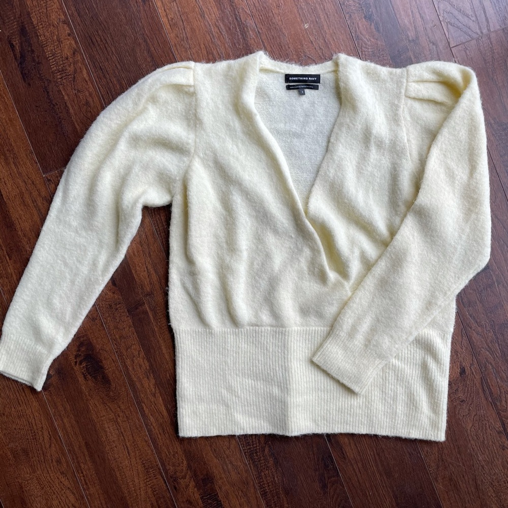 Butter Yellow Puff Sleeve Alpaca Sweater